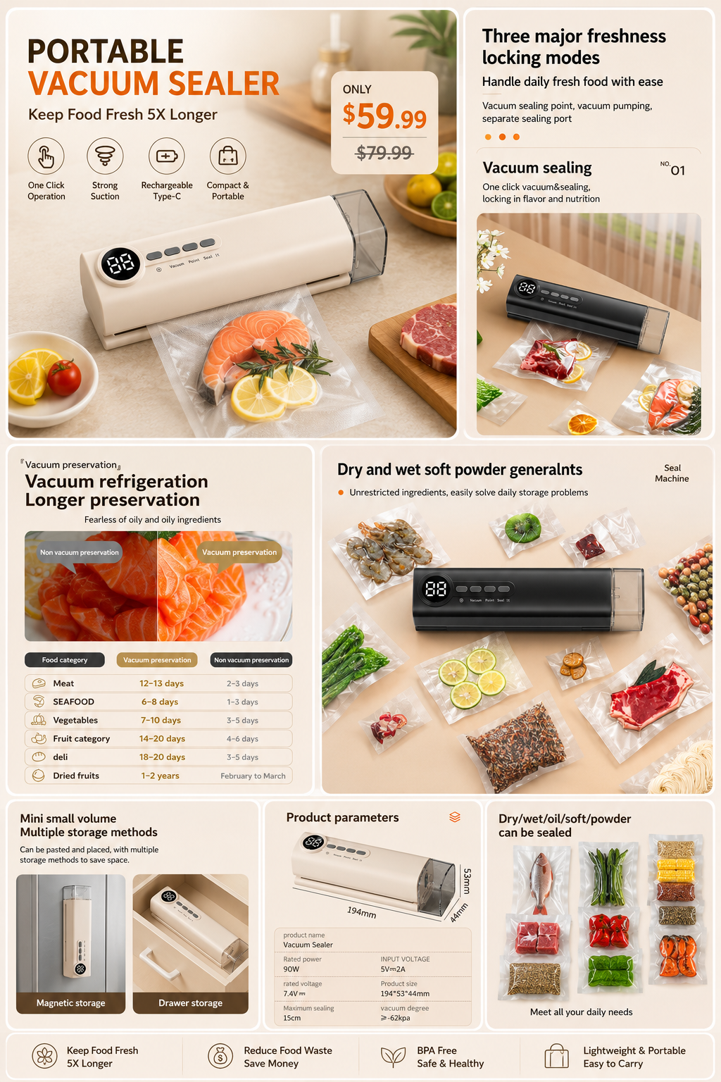Cross-border Wireless Fully Automatic Household Food Sealer