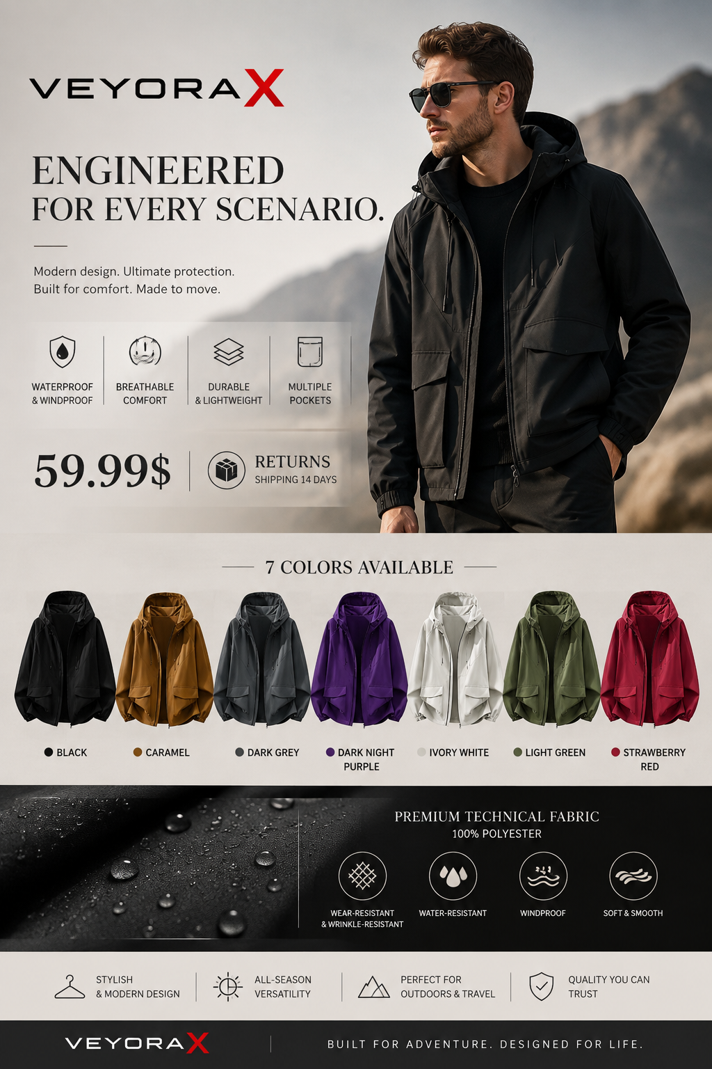 Spring And Autumn Unisex Jacket Mens Three Dimensional Line Design American Style