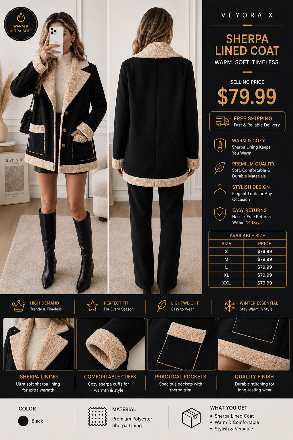 Women's Suede & Lambswool Contrast Jacket