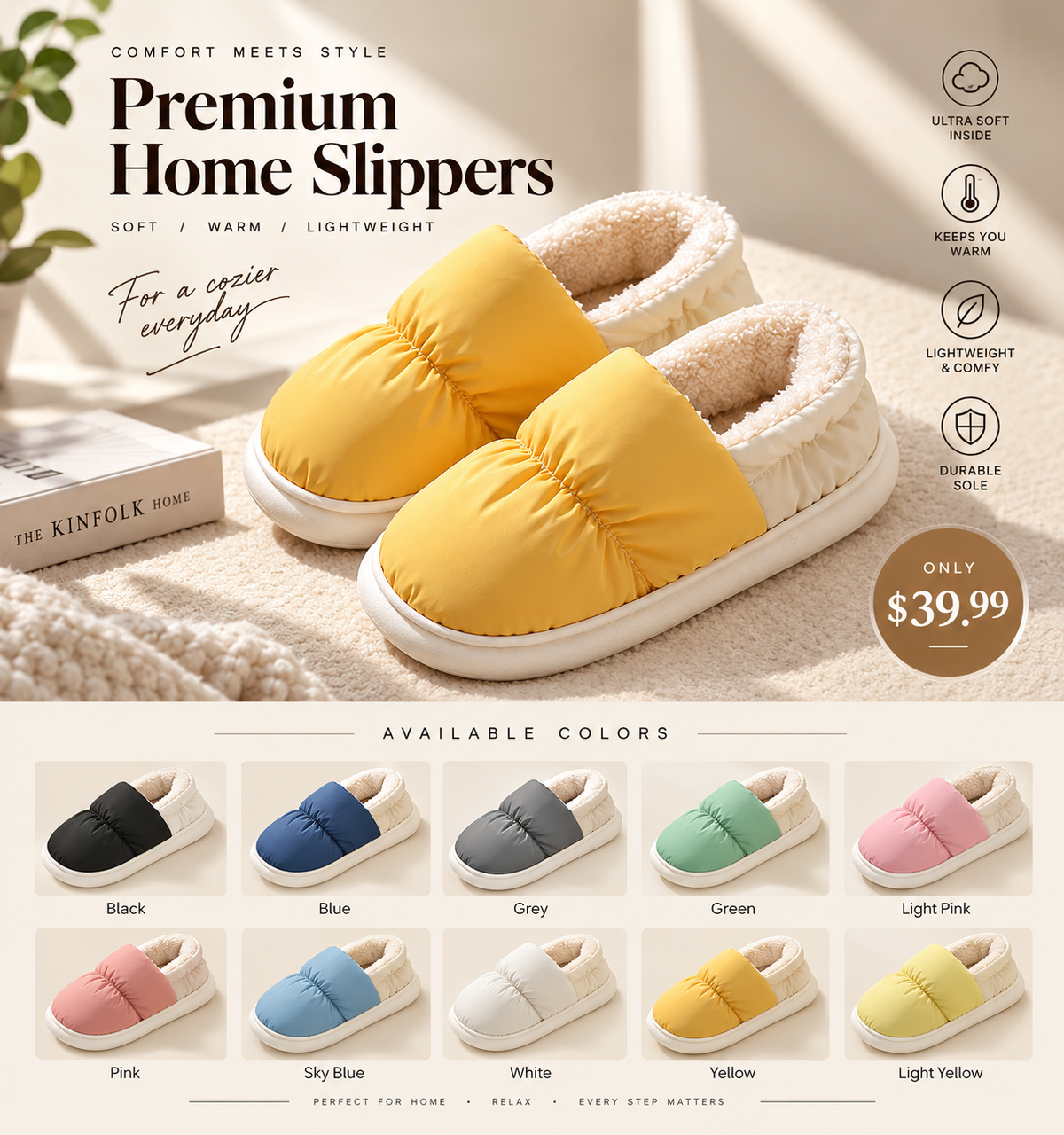 Wear Padded House Slippers With Thick Soles