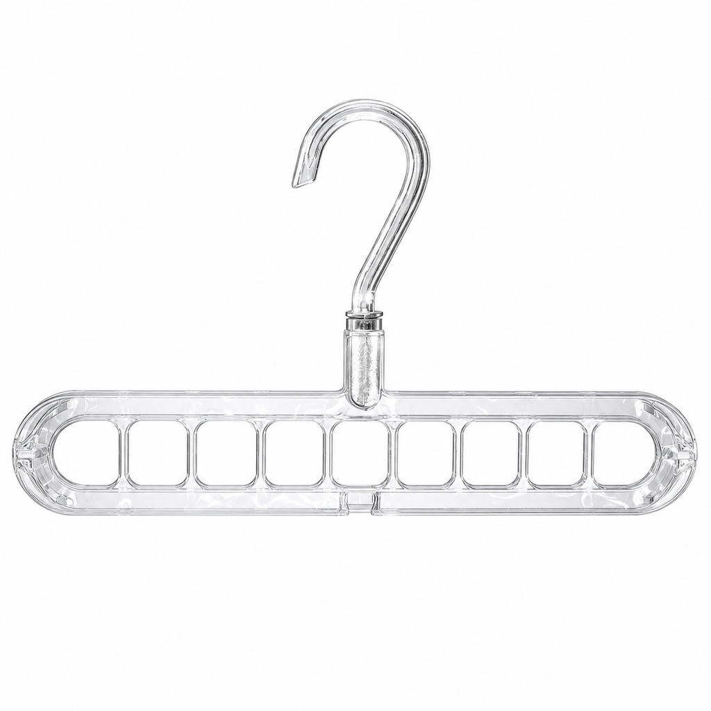 Transparent Silver Nine Empty Hanger Household Multifunctional