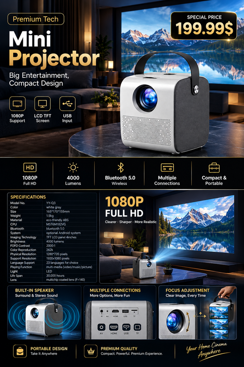 1080P HD portable projector