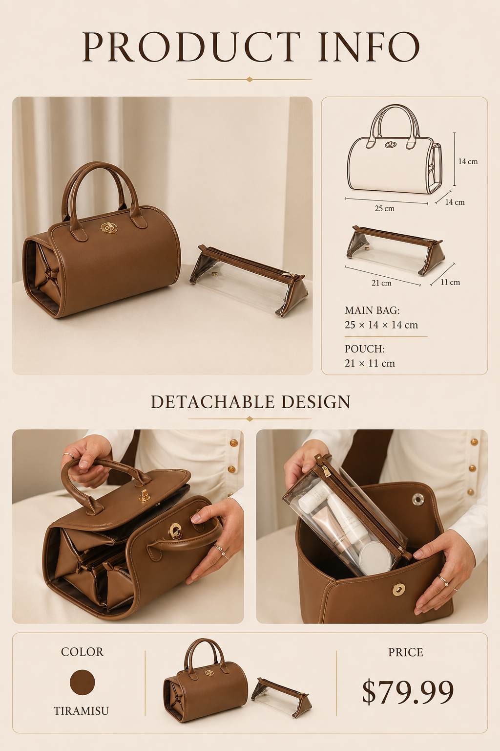 Travel Toiletry Organizer 4-in-1 Makeup Bag