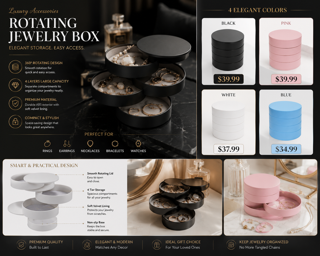 Plastic Jewelry Box Storage Container