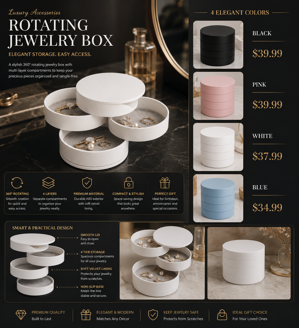 Plastic Jewelry Box Storage Container