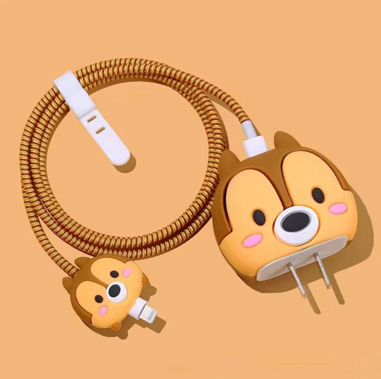 Cartoon Cute Soft Silicone Charger Protective Case For IPhone 11 12 13 14 15 18/20W Fast Charge Protection Charger Cover