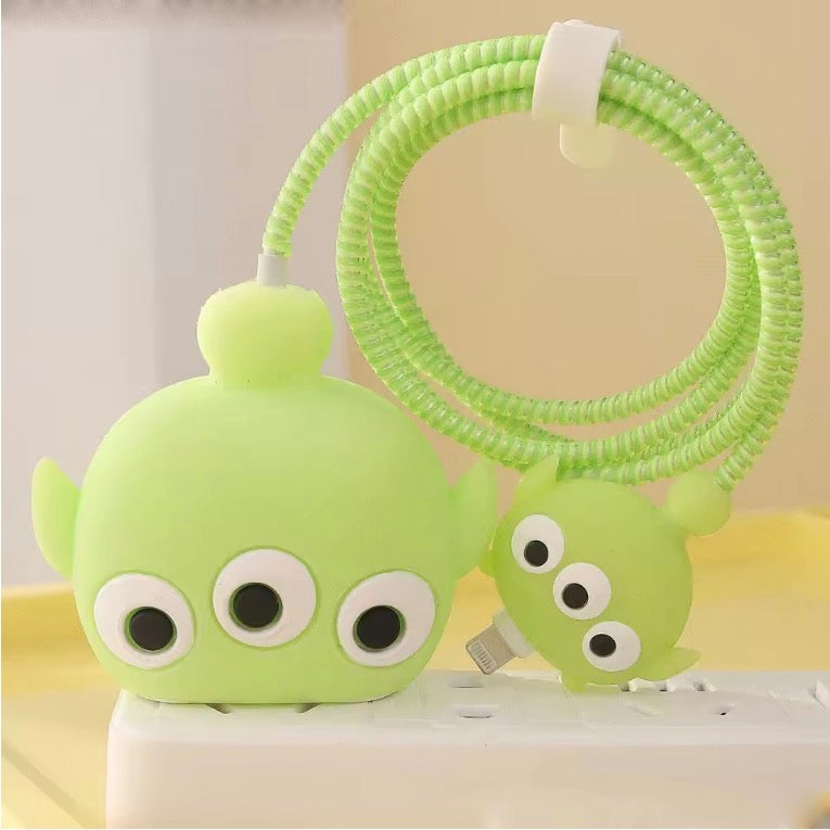 Cartoon Cute Soft Silicone Charger Protective Case For IPhone 11 12 13 14 15 18/20W Fast Charge Protection Charger Cover
