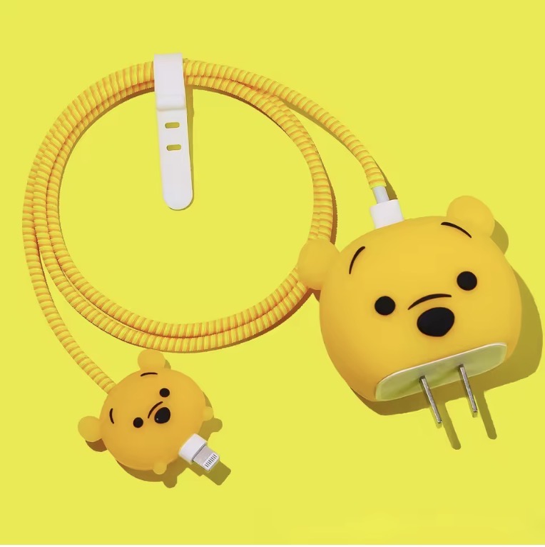 Cartoon Cute Soft Silicone Charger Protective Case For IPhone 11 12 13 14 15 18/20W Fast Charge Protection Charger Cover
