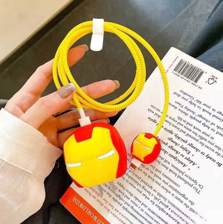 Cartoon Cute Soft Silicone Charger Protective Case For IPhone 11 12 13 14 15 18/20W Fast Charge Protection Charger Cover