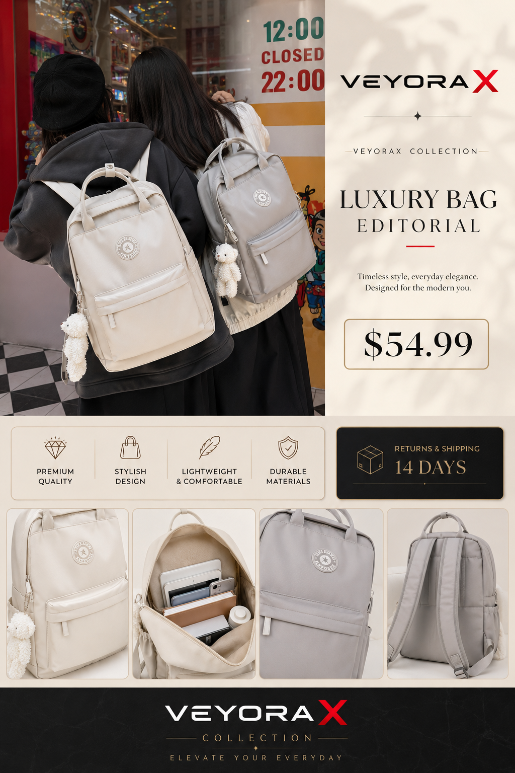 Japanese Lightweight Backpack For High School Students
