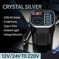 Car Power Inverter 12V 24V To 220V Multi Function Car Charger Converter With USB C QC3.0 Outlet Voltage Display For Truck Vehicle