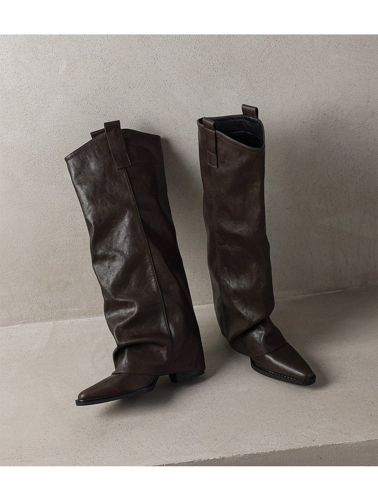 Women's Over-the-knee Pointed-toe Hidden-heeled Boots