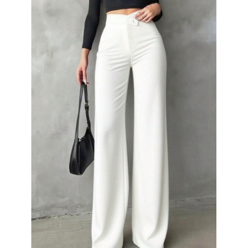 New Style Commuting High Waisted Straight Leg Pants For Women, Spring And Autumn New Style, Slim Fit And Slimming, Black Suit Pants