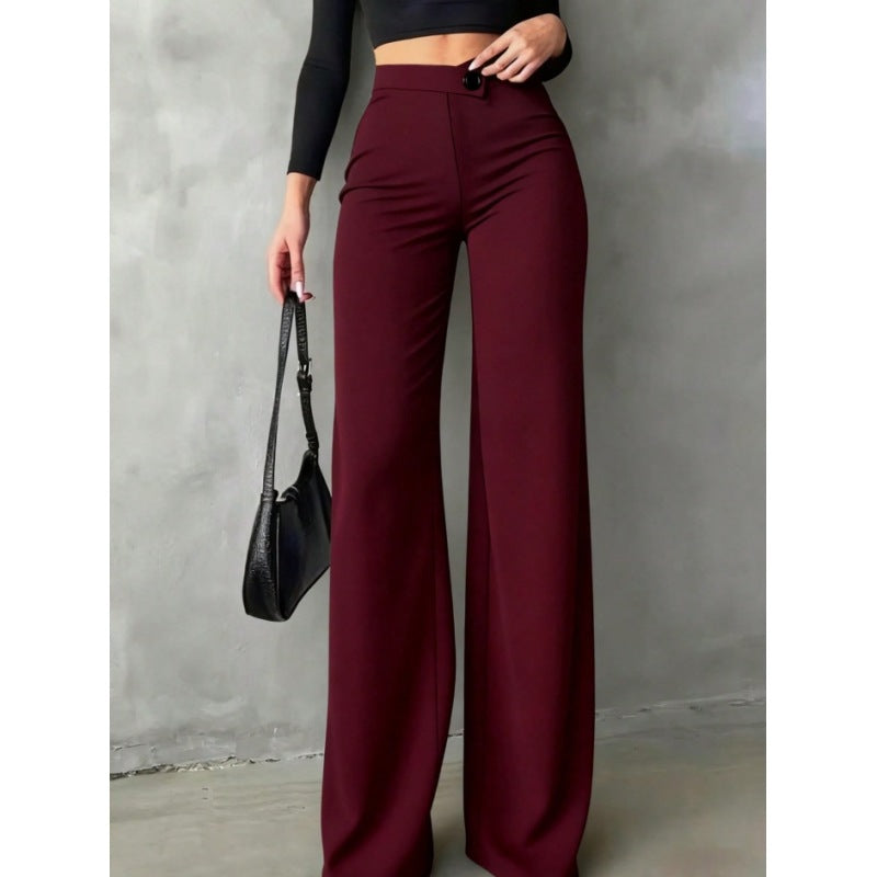 New Style Commuting High Waisted Straight Leg Pants For Women, Spring And Autumn New Style, Slim Fit And Slimming, Black Suit Pants