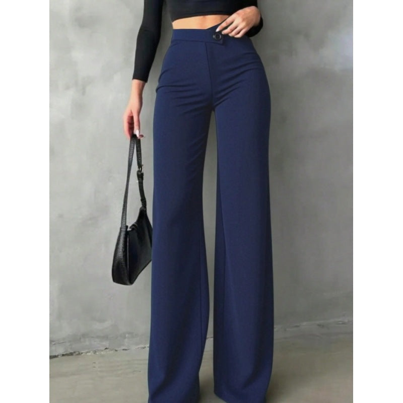 New Style Commuting High Waisted Straight Leg Pants For Women, Spring And Autumn New Style, Slim Fit And Slimming, Black Suit Pants