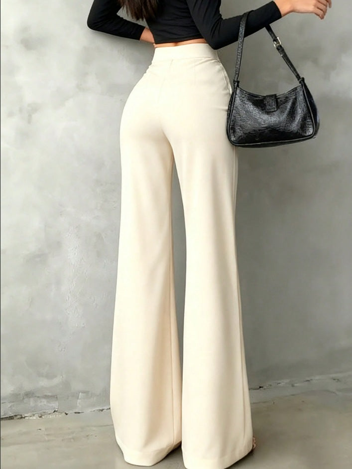 New Style Commuting High Waisted Straight Leg Pants For Women, Spring And Autumn New Style, Slim Fit And Slimming, Black Suit Pants