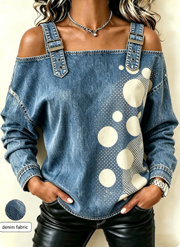 True Cowboy Direct Spray Printed Women's Denim Dress