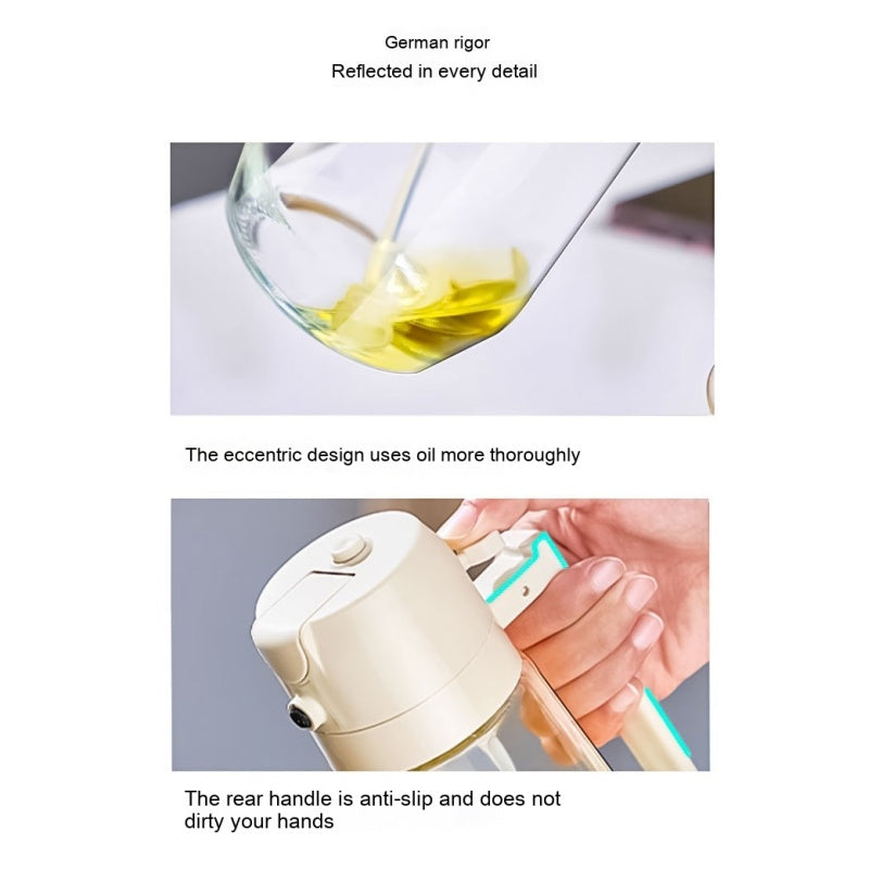 470ML Olive Oil Sprayer Dispenser For Cooking BBQ 2 In 1 Glass Oil Vinegar Soy Sauce Spray Kitchen Oil Bottle For Air Fryer