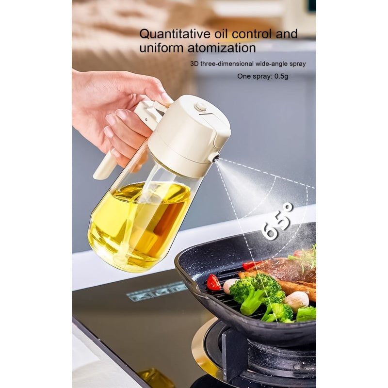 470ML Olive Oil Sprayer Dispenser For Cooking BBQ 2 In 1 Glass Oil Vinegar Soy Sauce Spray Kitchen Oil Bottle For Air Fryer