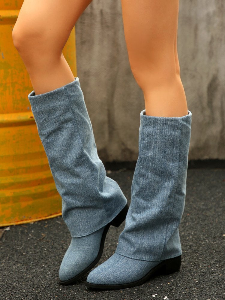 Chunky Heel Cowboy Boot Plus Size Knight Frye Boot