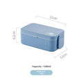 Bamboo Fiber Blue Double-layer 3-in-1 Lunch Box, Heatable Japanese Bento Box