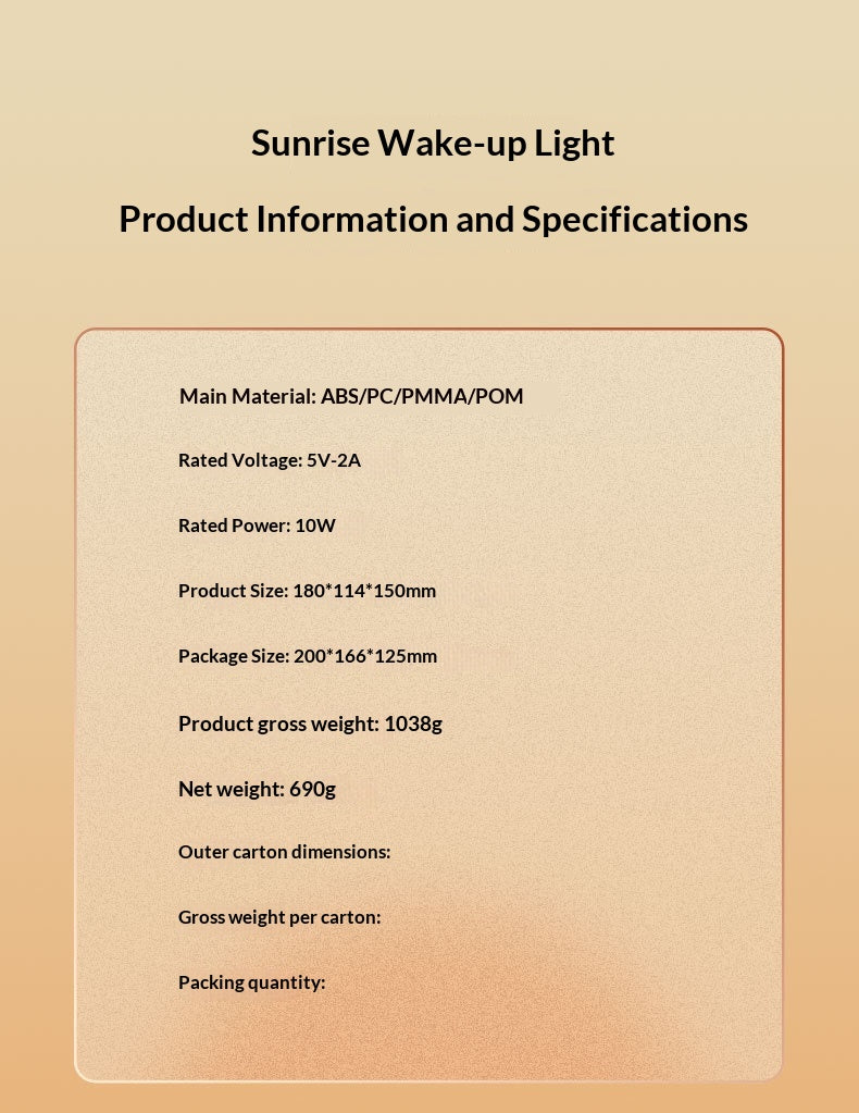 New 10-Light-Mode Sunrise Wake-Up Ambient Light